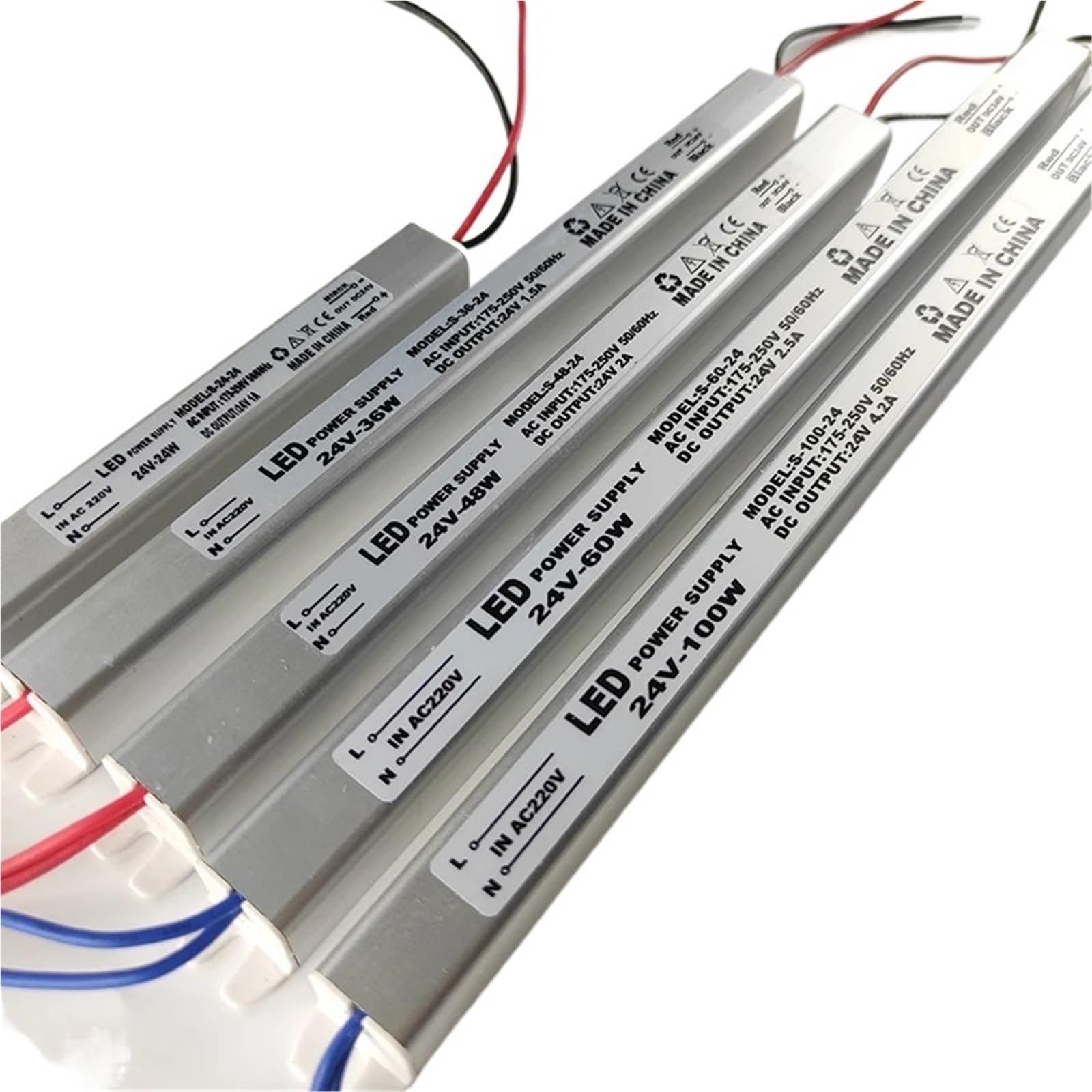 Zasilanie sterownika LED 12 V 24V, przełączanie 220V, oświetlenie sterownika LED 24 W 36 W 48 W 60 W 100 W dla światła LED (1 PIECE_36W_24V)