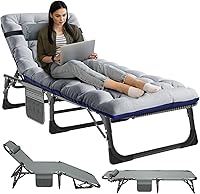 Vista 10 de NAIZEA Catres plegables para adultos, catre plegable con colchón, cama plegable para camping, catre militar portátil, catres de dormir Oxford