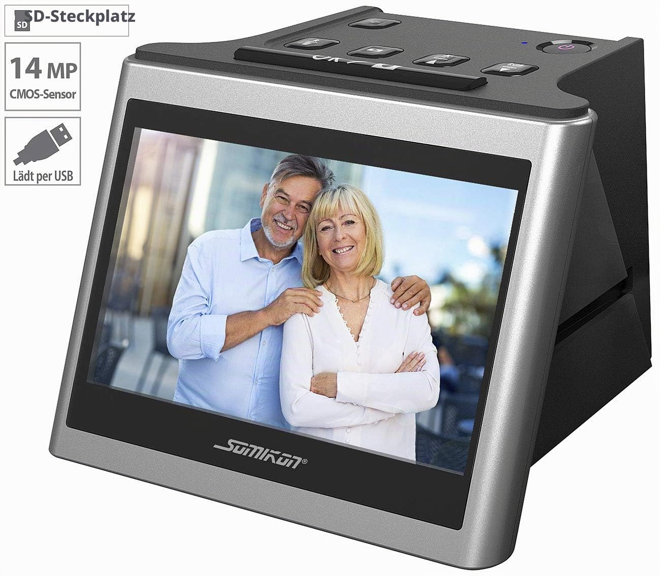 Somikon Super 8 Digitalisierer: Stand-Alone-Dia- und Negativscanner, 14 MP, Versandrückläufer (Dias scannen, Photoscanner, scaner)