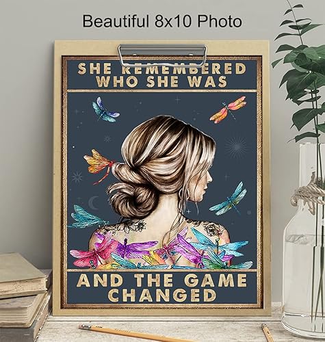 Miniatura 4 de Positive Quotes Wall Decor - Uplifting Encouragement Gifts for Women - Boho Motivational Wall Art - Inspirational Quotes - Dragonfly Poster Home