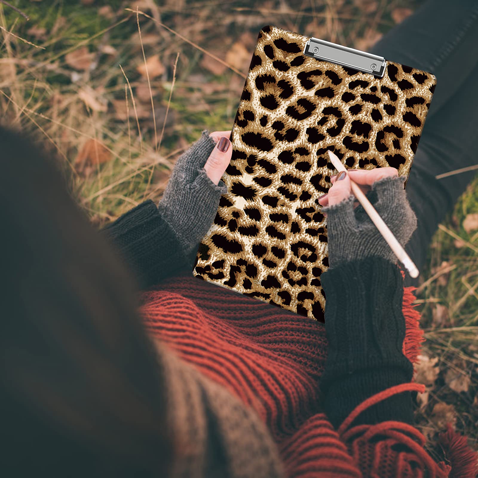 Presse-papiers Avec Joli Motif Léopard 22,9 X 31,8 Cm Avec Clip En Métal