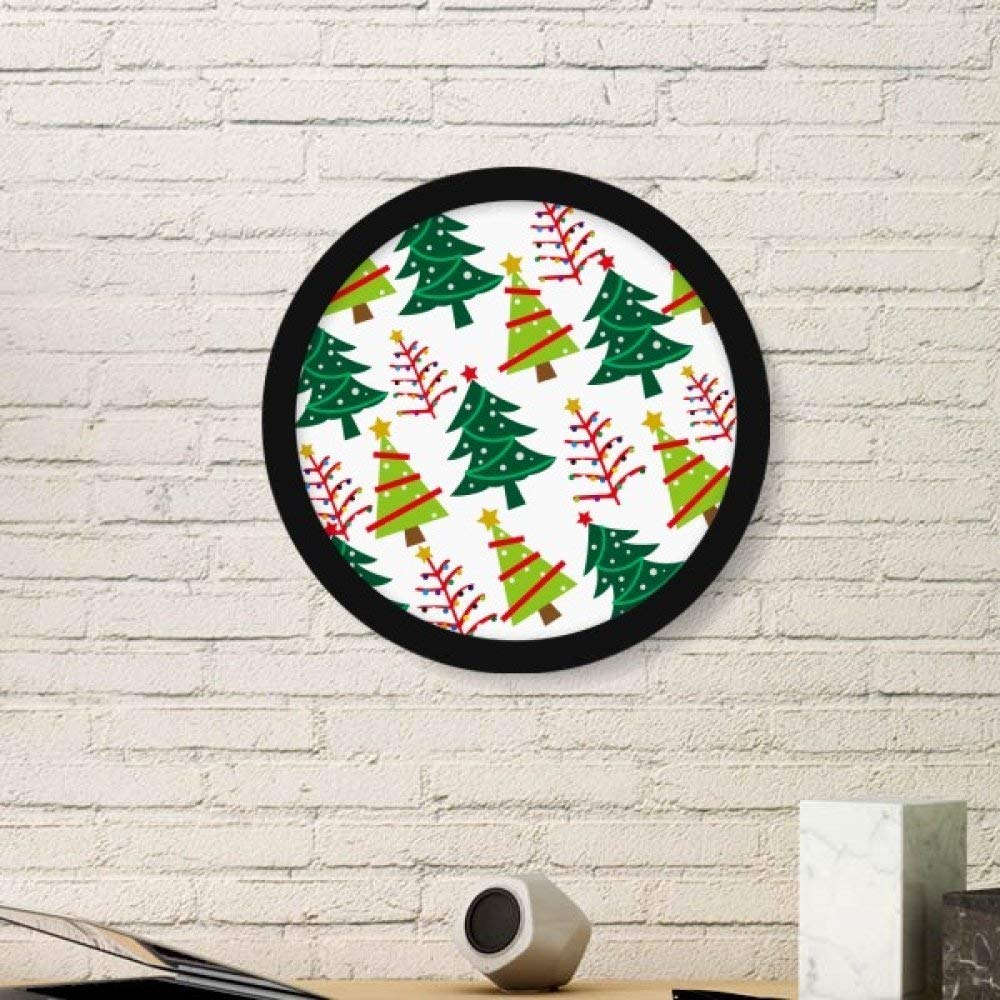Illustration arbre de Noël stickers muraux ronds avec grand cadre photo vert