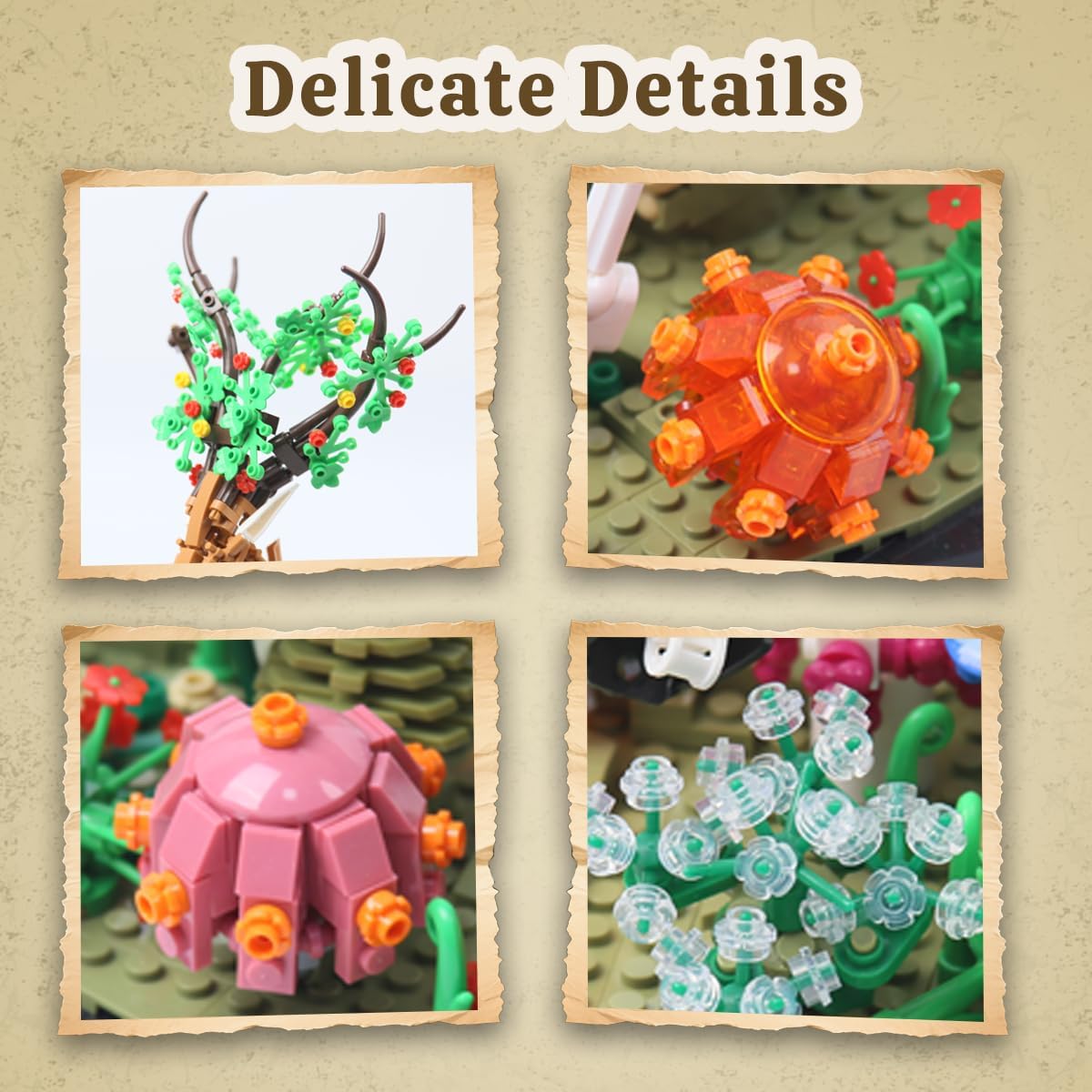 DIY Deer with Flowers Building Set, Animal & Plants Collection Model Kit, Nature Decor for Home Office Shelf, Collectible Craft for Adults & Teens