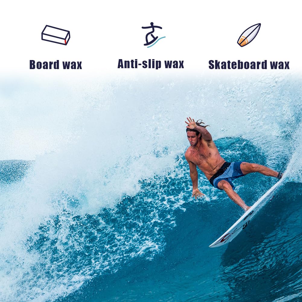 Cera da Surf, Paraffina Surf Sexwax, Paraffina Base Surf, Paraffina Surf Estiva, Surf Wax Antiscivolo Base per Tavola Cere Temperatura dell'Acqua Portatili Manutenzione della Aumentare Trazione