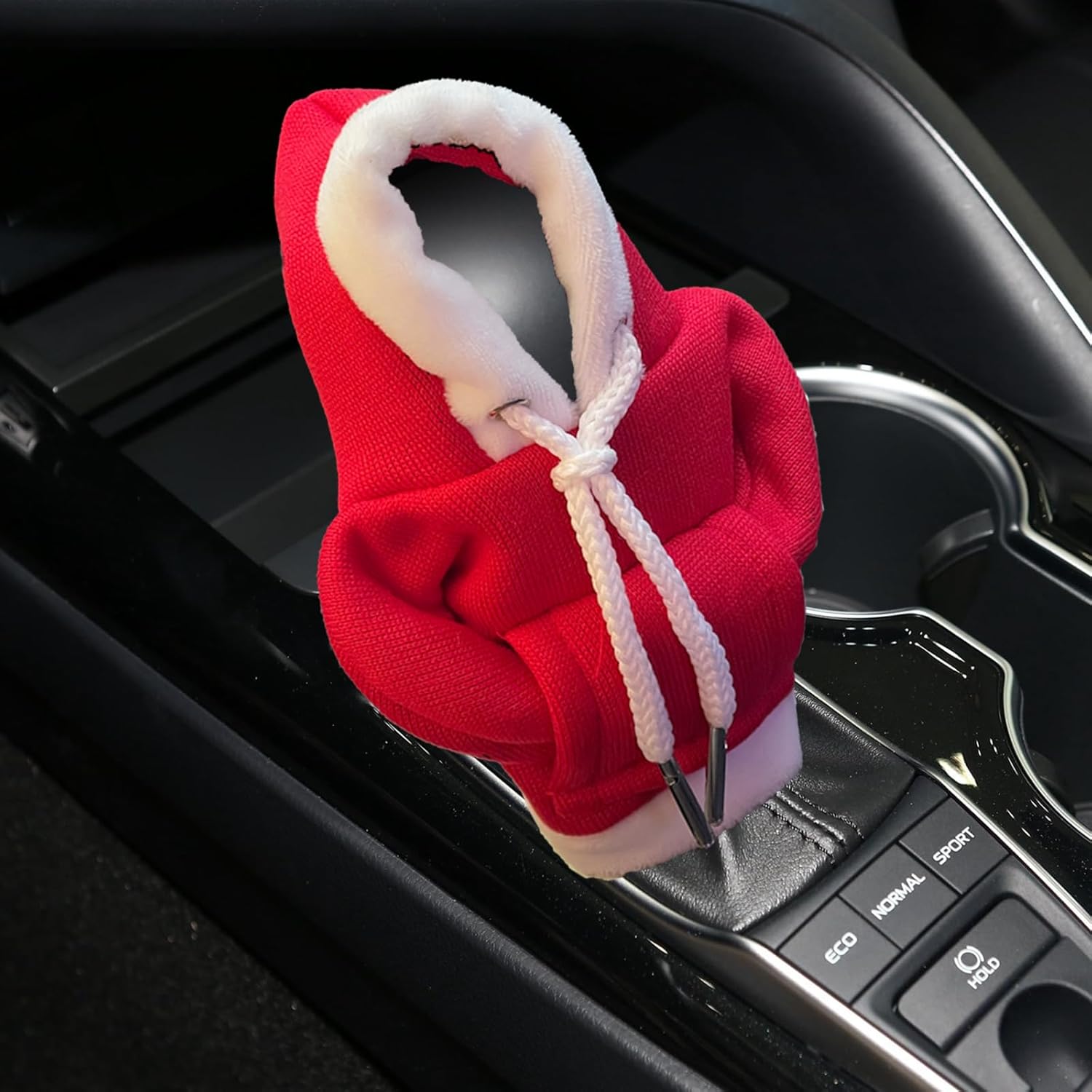 Gear Shift Hoodie, Christmas Red Gear Shift Cover, Universal Car Shift Knob Hoodie, Mini Hoodie for Car Shifter, Automotive Interior Cute Gadgets, Car Accessories and Decorations