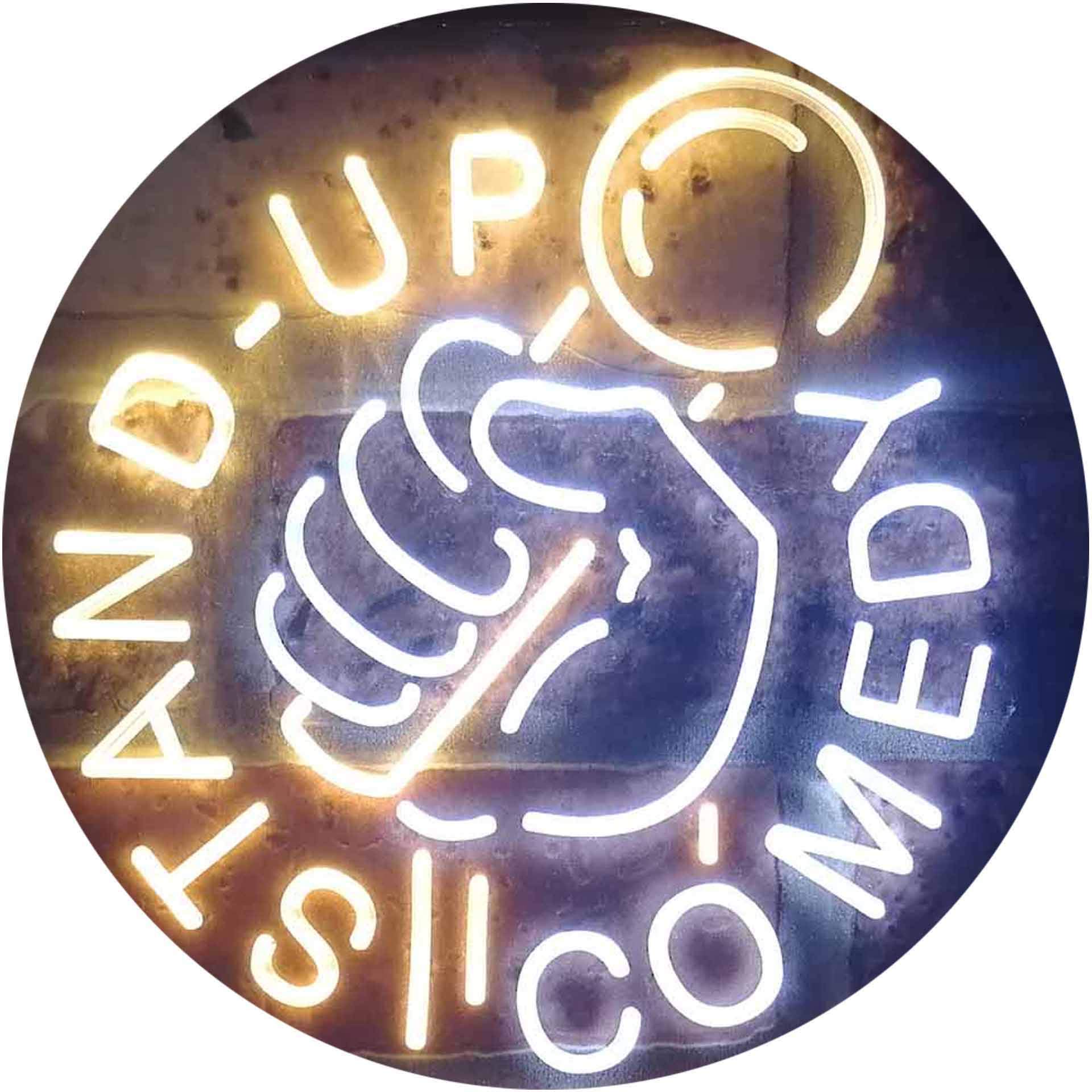 ADVPRO Stand-up Comedy Show Dual Color LED Barlicht Neonlicht Lichtwerbung Neon Sign Weiß & Gelb 600 x 400mm st6s64-i3333-wy