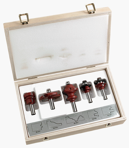Freud 95-100-512 5-Piece Router Bit Set with 99-512 Panel Bit