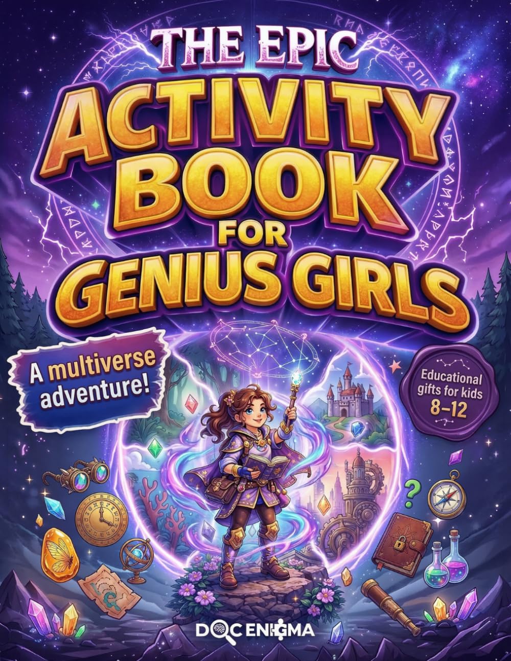 The Epic Activity Book for Genius Girls: A Multiverse Adventure with Fun Brain Games, Logic puzzles, and creative challenges for smart young explorers … kids 8-12) (Doc’s Activity Books for Kids)
