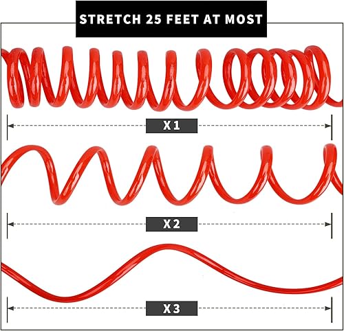 Miniatura 4 de Hromee Kit de accesorios de compresor de aire de 16 piezas con manguera de aire de polietileno de retroceso de 1/4 pulgadas, kit de inflado de