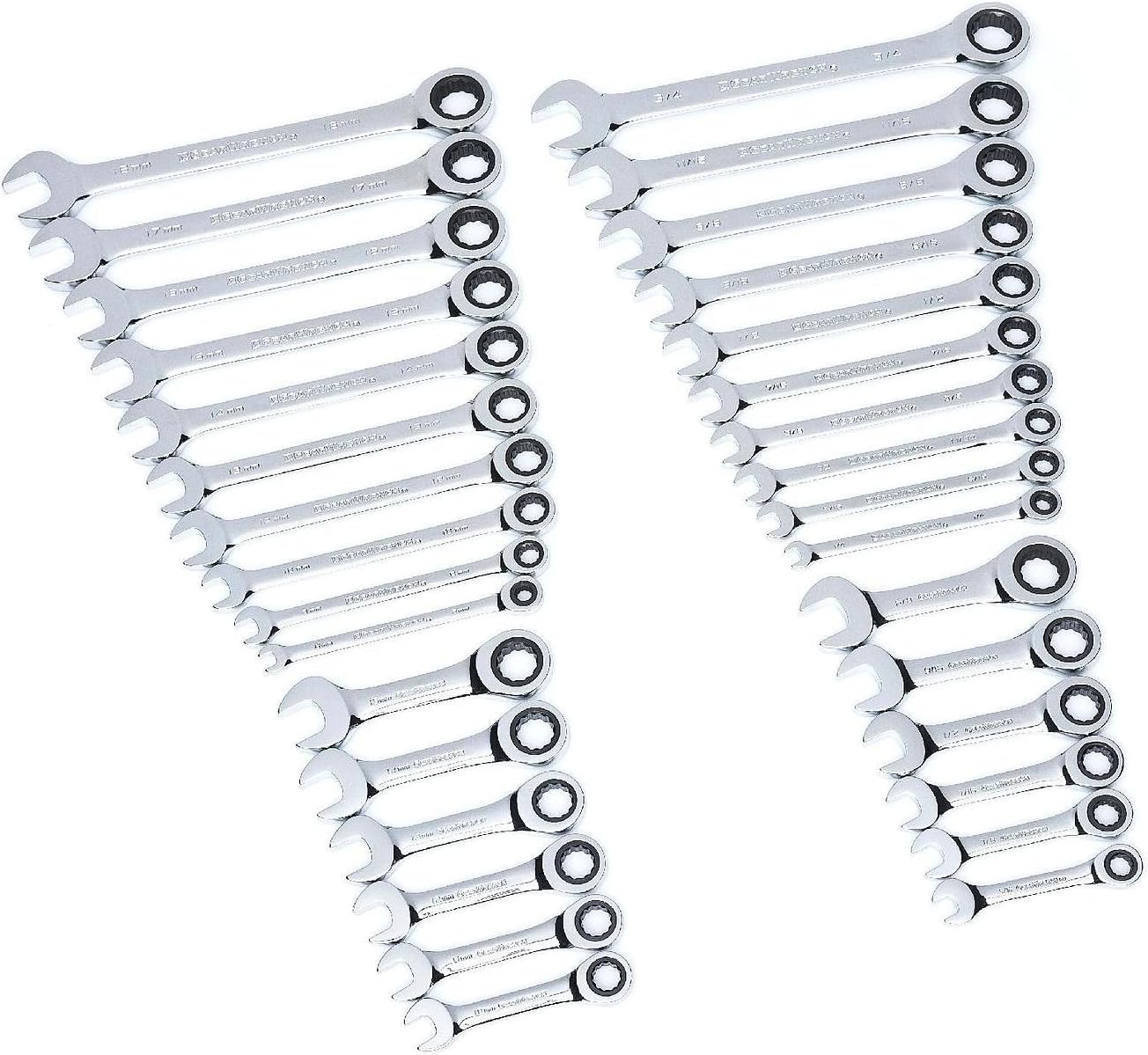 GearWrench 32 pc Piece Combination Ratcheting Wrench Set with Stubby