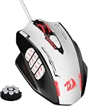 Redragon M908 Impact RGB Gaming Mouse, 12,400 DPI Wired Laser MMO Mouse with High Precision Actuation, 12 Macro Side Buttons and 16.8 Million Customized Breathing Backlight for PC/Laptop
