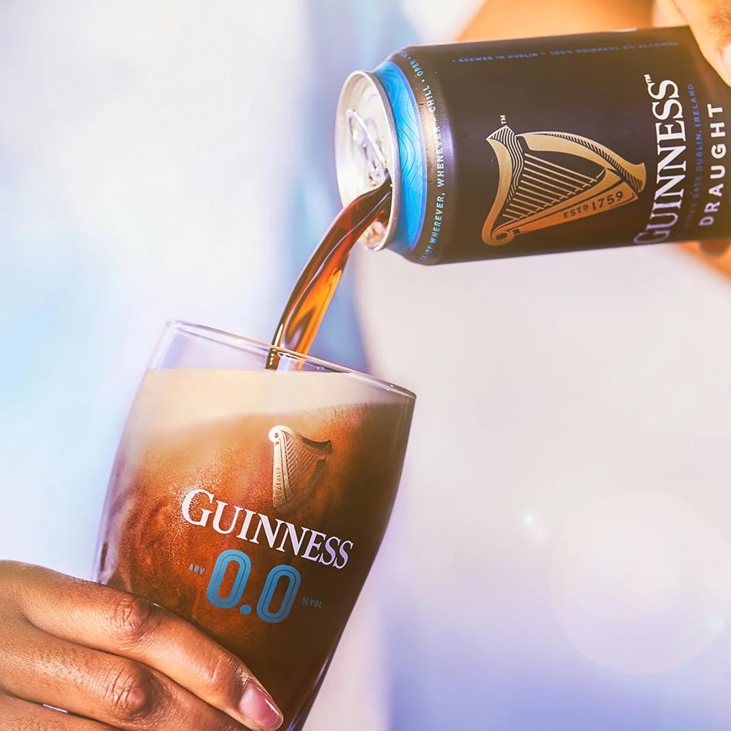 Guinness 0 Zero 10 Pack Non-Alcoholic Draught Stout Beer | 14.9oz Cans | Alcohol-Free Brew