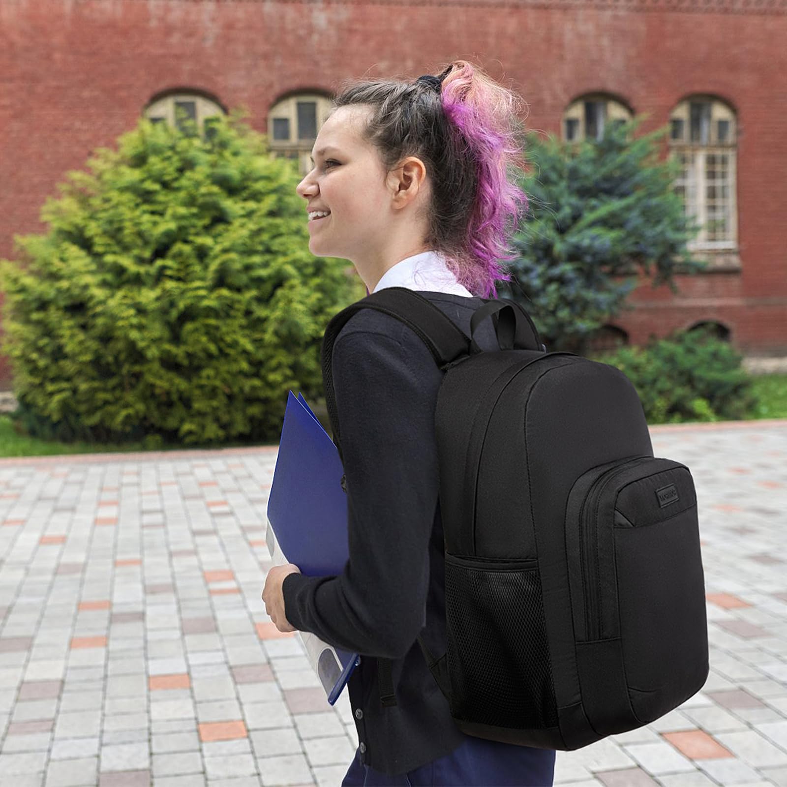 Zaino Uomo Zaino per PC Portatile, 17.3 Pollici Zaino Porta PC con Caricatore USB Media università Impermeabile