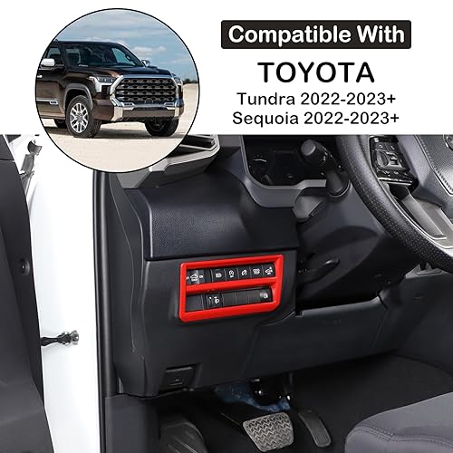 Miniatura 9 de Aunginsy Cubierta del marco del botón del interruptor de los faros del coche compatible con Toyota TundraSequoia 2022-2023 - Accesorios decorativos