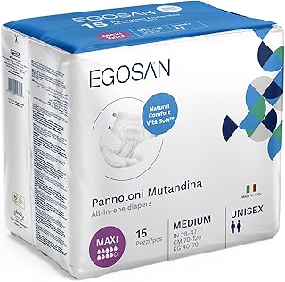 Egosan Maxi Incontinence Disposable Adult Diaper Brief Maximum Absorbency and Adjustable Tabs for Men and Women (Medium 1...