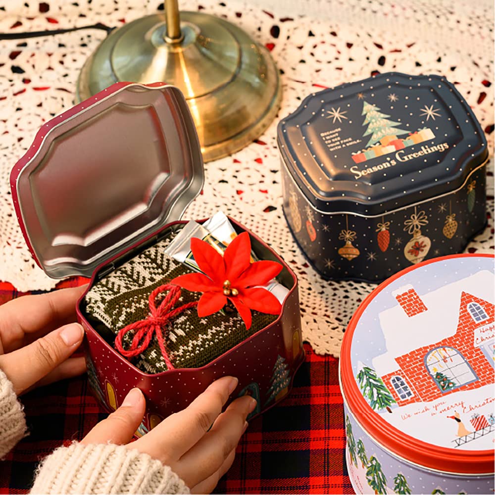 Amazon｜ヘッズ ギフトボックス 12×7.6×10.6cm ネイビー 6個 ギフト缶