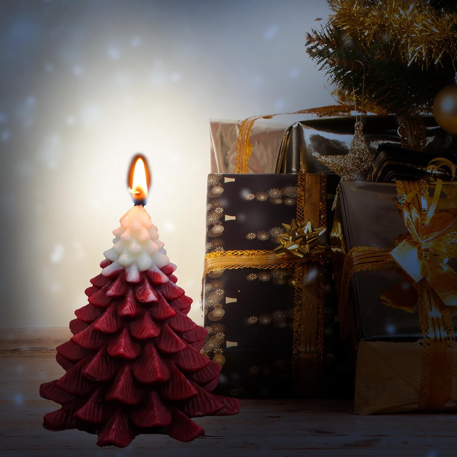 Christmas Tree Scented Candle Xmas Wax Chic Decor for Home