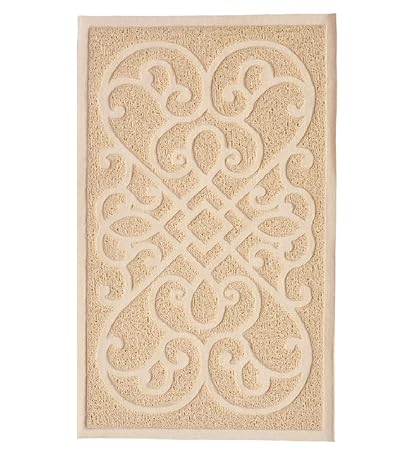 PetLike Cat Litter Mat Kitty Litter Mats for Tray Boxes, Kitty Litter Trapping Mat House Floors Clean (Beige)