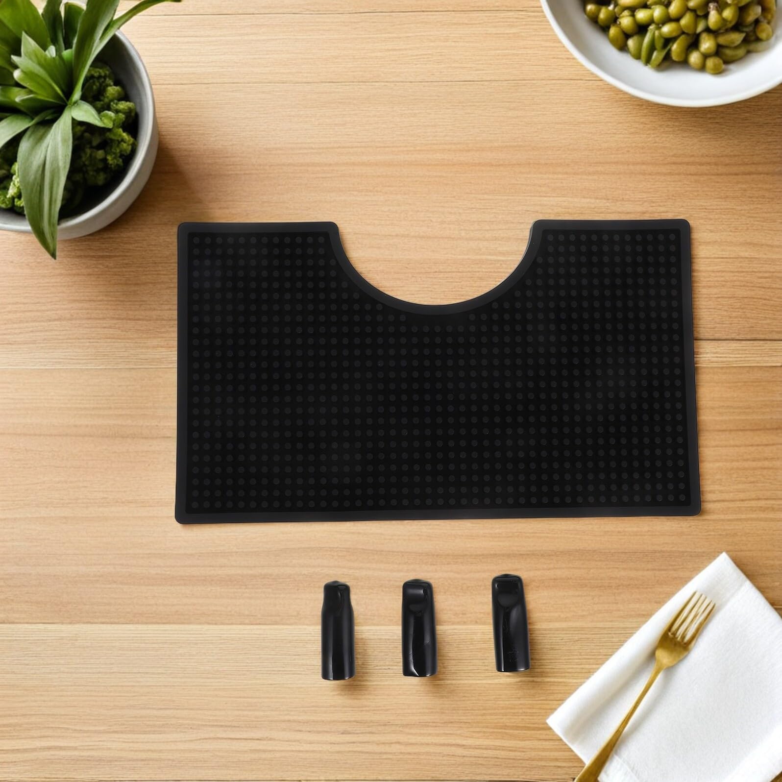 ABOOFAN 2 Piezas Alfombrilla Antideslizante para Barra de Bar Bandeja de Goteo Resistente al Calor con Diseño Irregular para Máquina de Café y Torre de Cerveza para Mostradores y