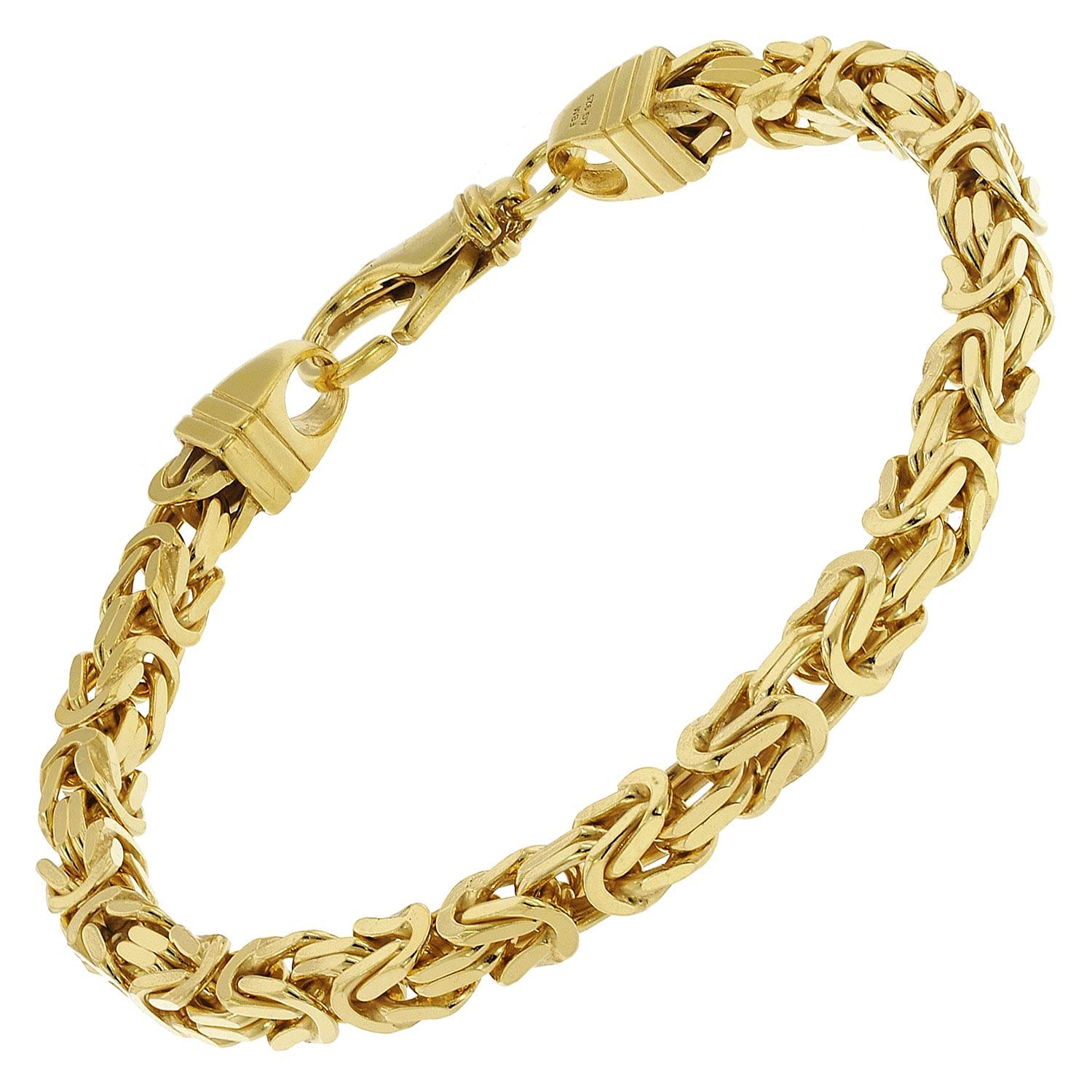 trendor Armband Königskette Gold auf Silber 925 Breite 4,7 mm 51324 | zauberhafter Armschmuck für Damen und Herren, modische Geschenkidee,