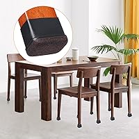 Vista 6 de Ezprotekt 16 piezas de protectores de patas de silla de silicona rectangulares, cubiertas de patas de muebles de fieltro rectangulares negras