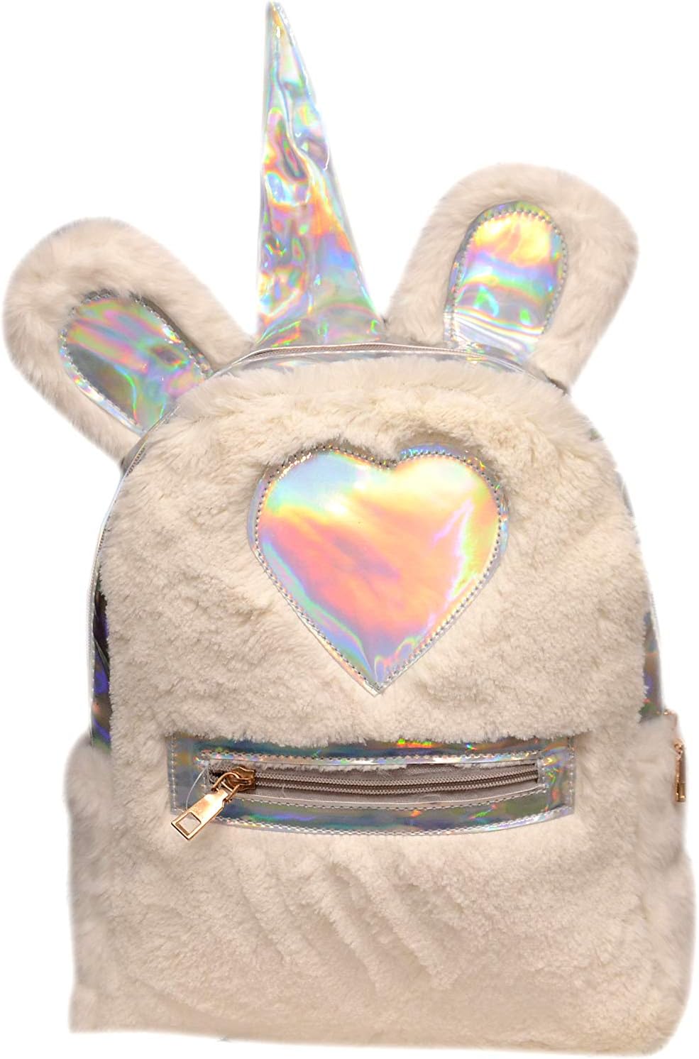 VikriDA Cute White Fur Pattern with Front Zipper Pocket bagpack for Kids| Nursery Bags for Kids| Bags for Small Kids