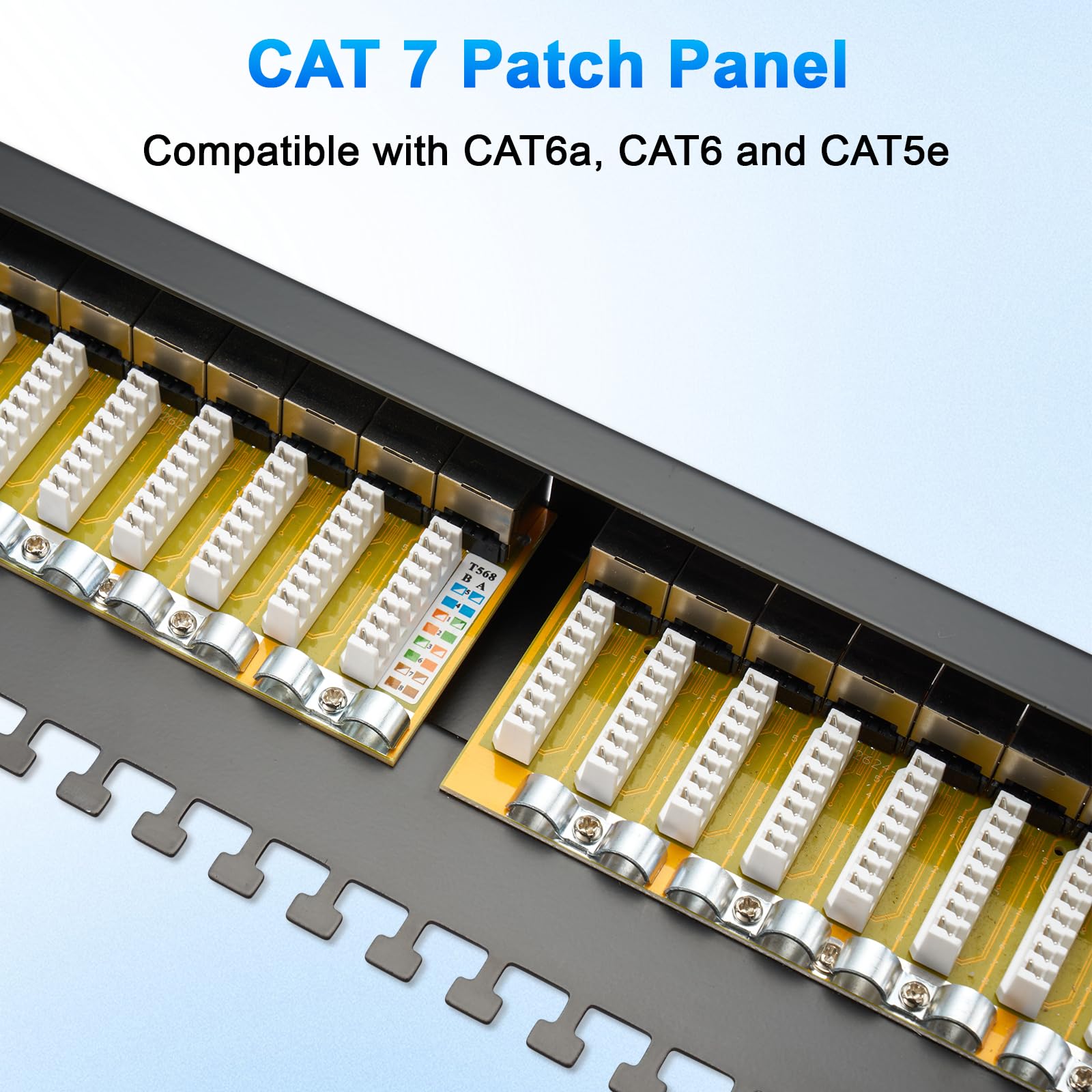 CAT 7 Patchpanel Verteilerfeld 24 Port, Geschirmtes LAN Netzwerk Patchpanel RJ45 mit LSA Leiste, 10Gbps Patchpanel 19 Zoll für Cat7/6A/6 Verlegekabel