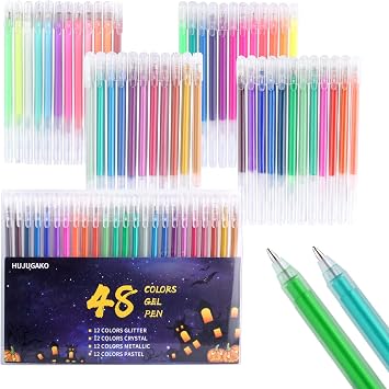 Gel Pen Fine Tip Pens with 150% More Ink for Adults Coloring Books Drawing Doodling Crafts Scrapbooks Bullet Journaling 48 Color
