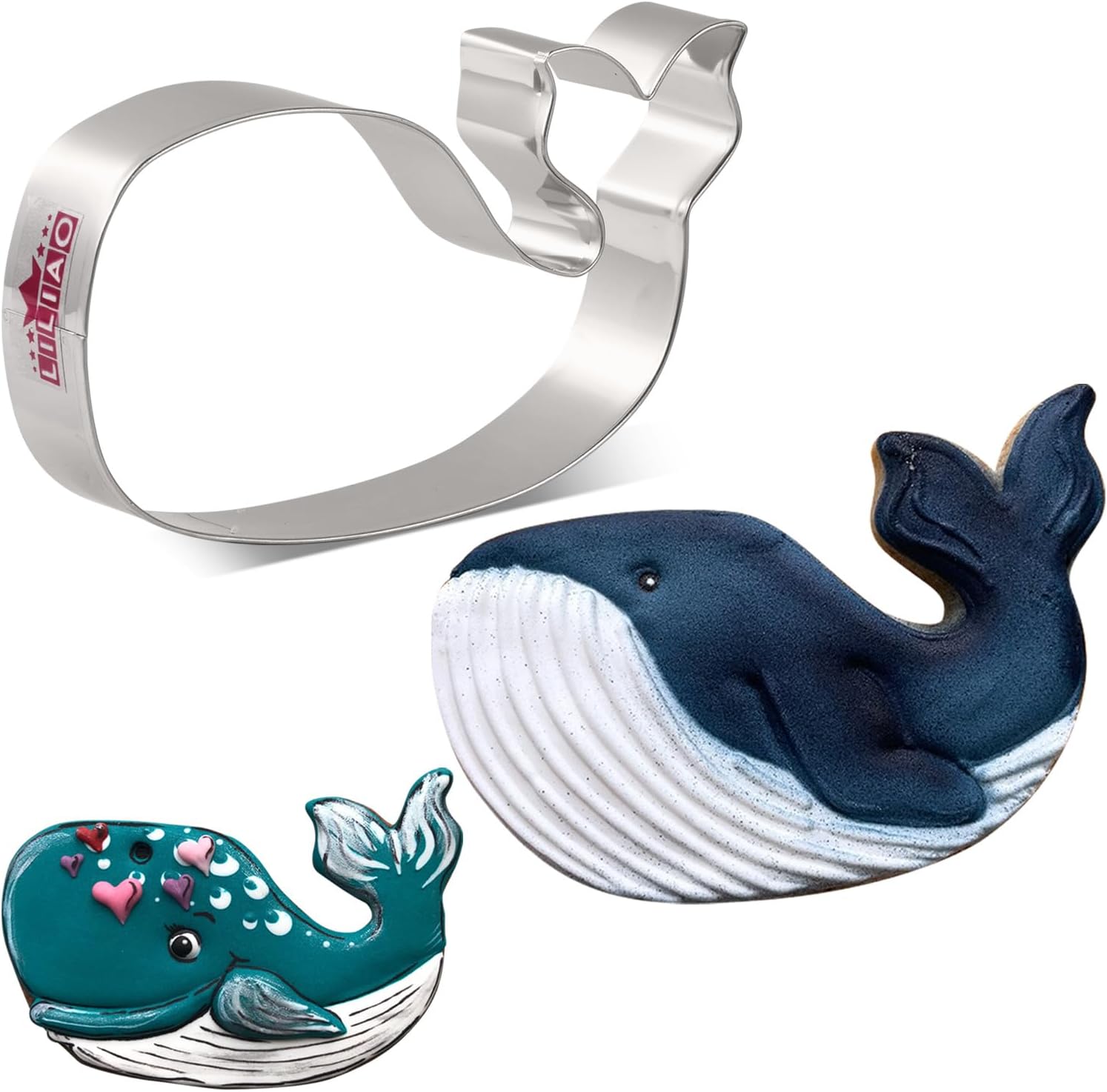 LILIAO Whale Cookie Cutter - 4.6 x 2.8 inches - Stainless Steel