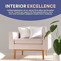 Vista 6 de Continental Bedding Rellenos de almohada – 18 x 18 pulgadas, plumón de ganso blanco, sin plumas, almohadas decorativas suaves para sofá, cama, sofá