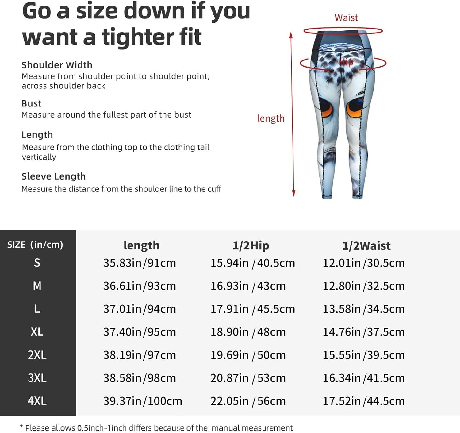 Snowy Owl Eyes Print Leggings with Pockets,High Waist Tummy Control Pants, Workout Sets for Women