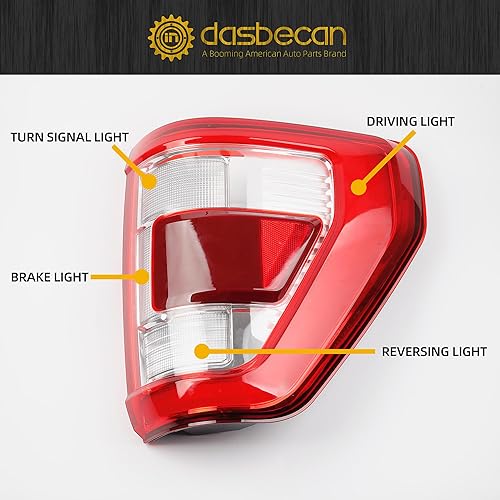 Miniatura 7 de Dasbecan Luz trasera lateral derecha del pasajero compatible con Ford F150 King Ranch 2021 2022 2023  Lariat  Limited  Platino con ubicación de