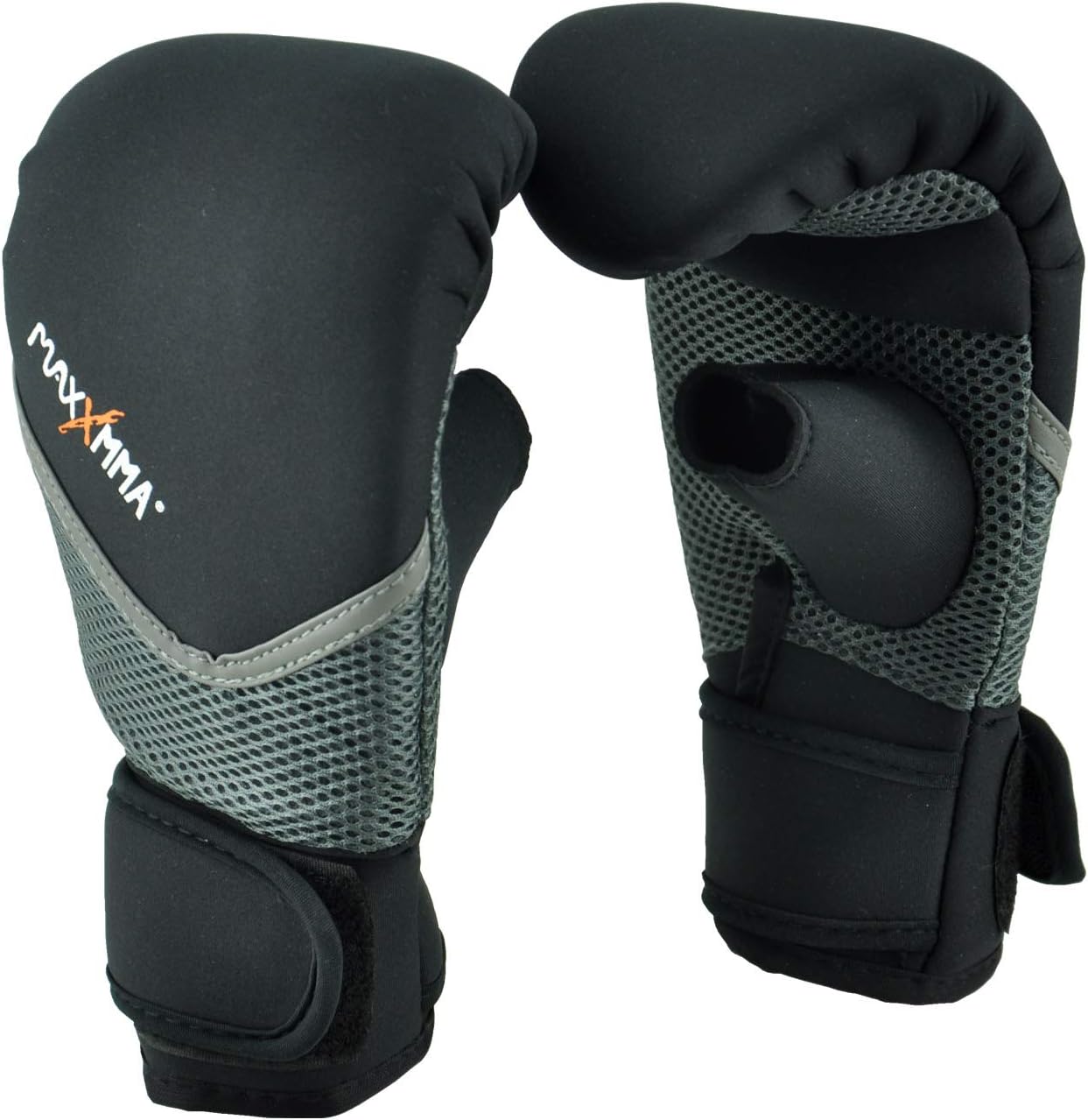 MaxxMMA MaxxMMA Neoprene Washable Heavy Bag Gloves - Boxing Punching Training (Black, L/XL)