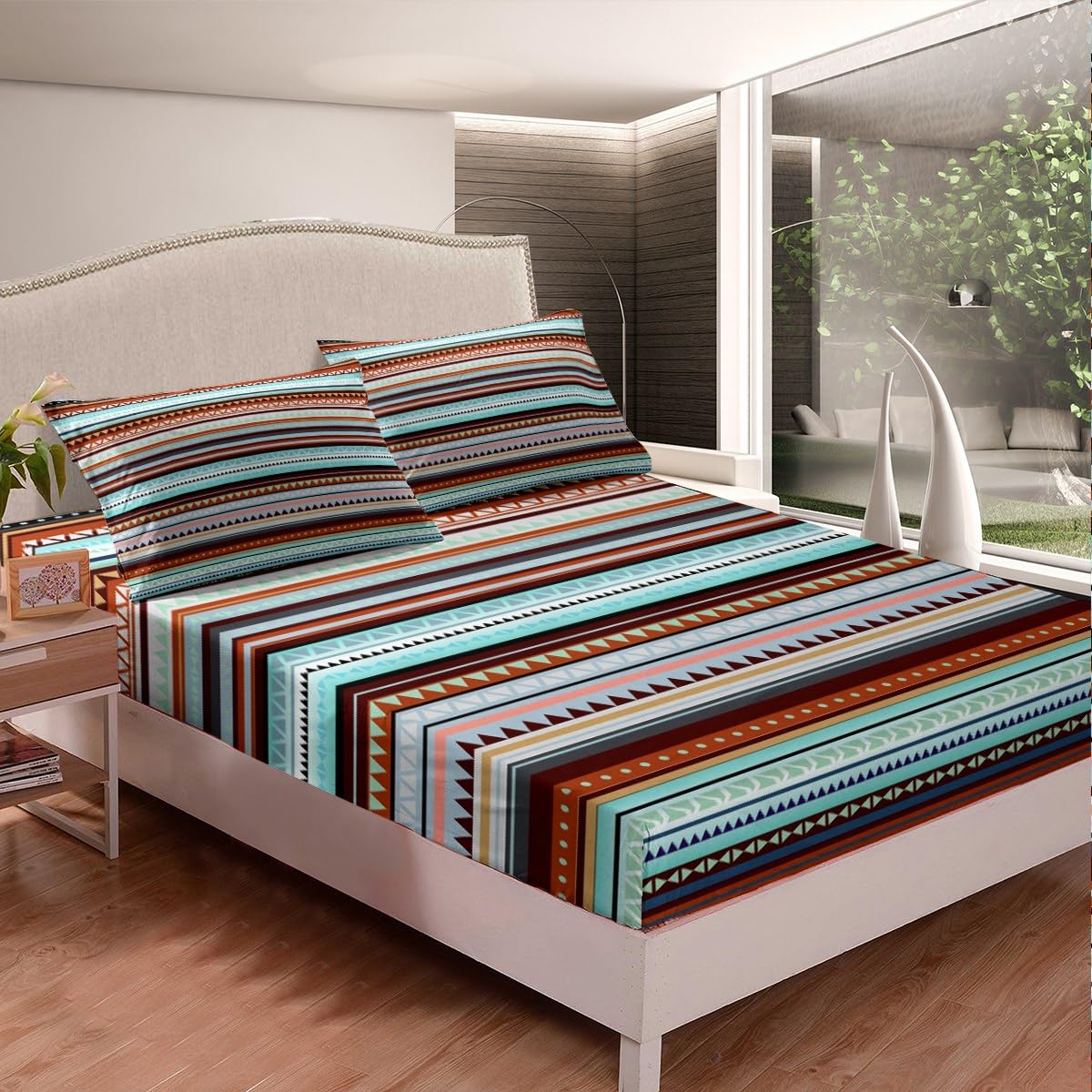 Set di biancheria da letto per ragazze con motivo geometrico