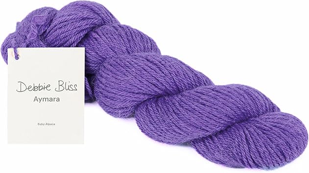 Debbie Bliss Aymara Light Worsted Yarn - 1.76oz / 50g, 109yds / 100m | 100% Baby Alpaca - DK - Amethyst Color - Cabling & Textured Stitches - Crochet, Knitting - For Blankets, Clothes