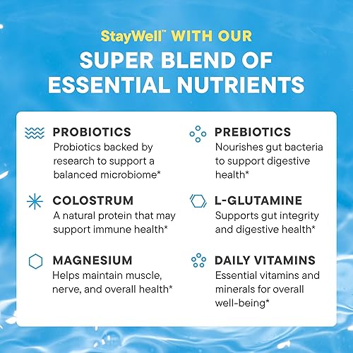 Miniatura 3 de Daily Nouri StayWell - Mezcla de bebida digestiva e inmunidad  Salud intestinal, digestión y alivio de la hinchazón  Probióticos, prebióticos,