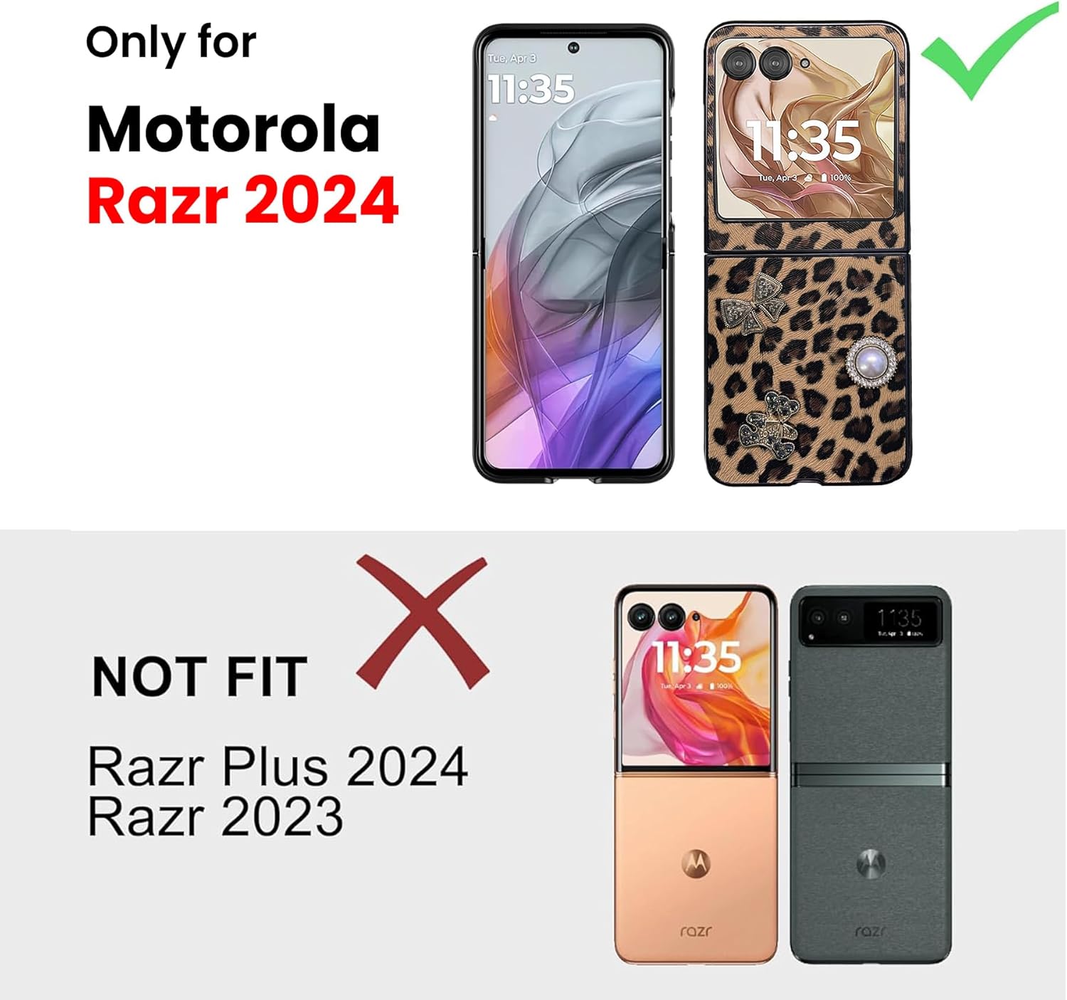 for Motorola Razr 2025/2024 Case with Lanyard, Leopard Design Cute Moto Razr 2025/2024 Case, Stylish Slim Shockproof Motorola Razr 2025/2024 Flip Phone Case for Women