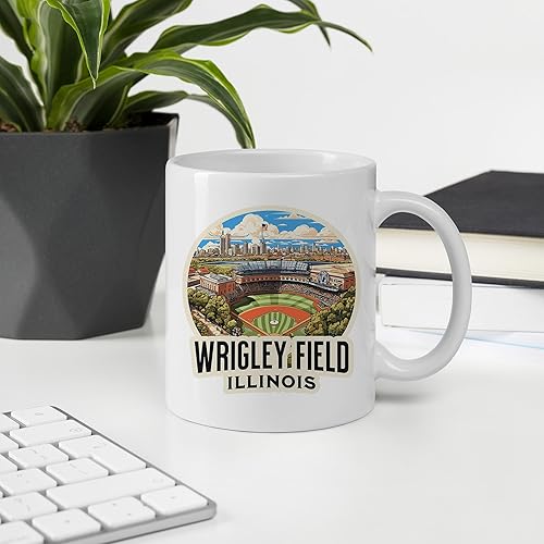 Miniatura 4 de No Thorns Media Wrigley Field Illinois - Taza de cerámica para mujeres y hombres, taza de café con asa, bonita taza blanca, tamaño de taza de 11