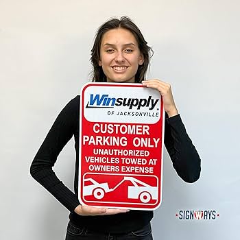 customer parking only ロードサイン Amazon.com: SignWays Customizable Customer Parking Only