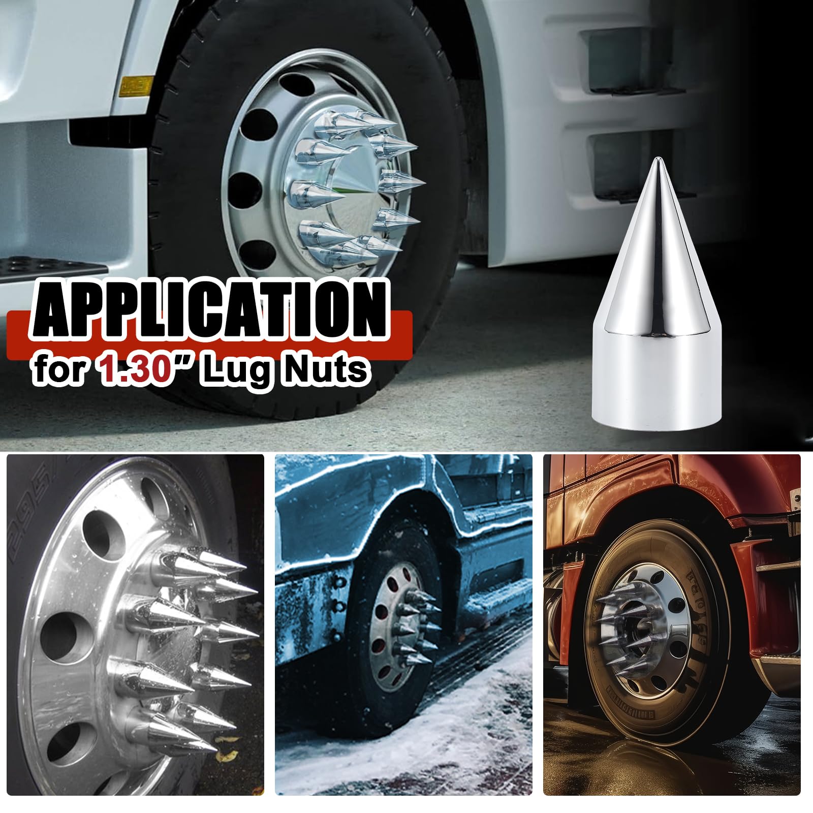 40 Cache-écrous Chromés 33 Mm Pour Camions/remorques - ABS Antirouille, Facile à Visser