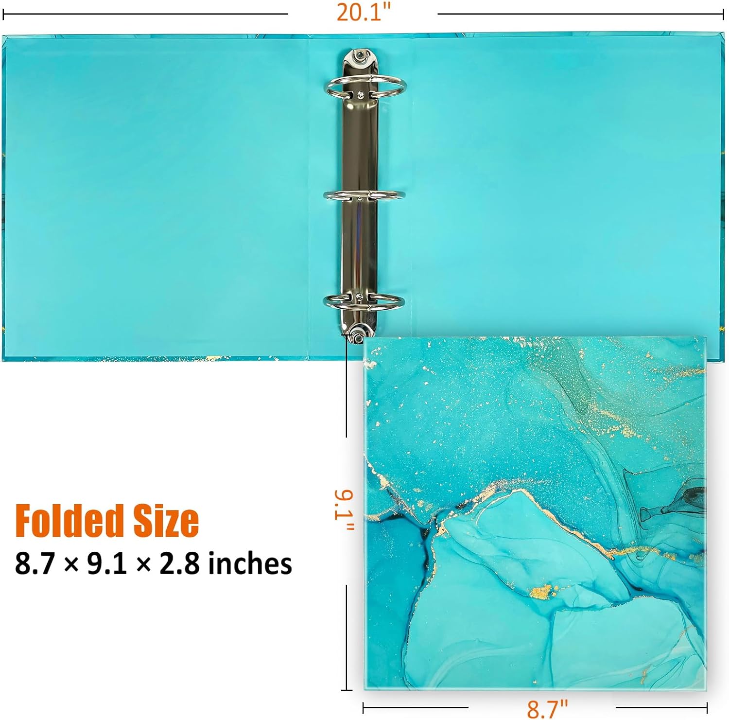 Mini 3 Ring Binder 5.5 x 8.5, 2-Inch Binder, Round Ring, Blue, 2 Pack