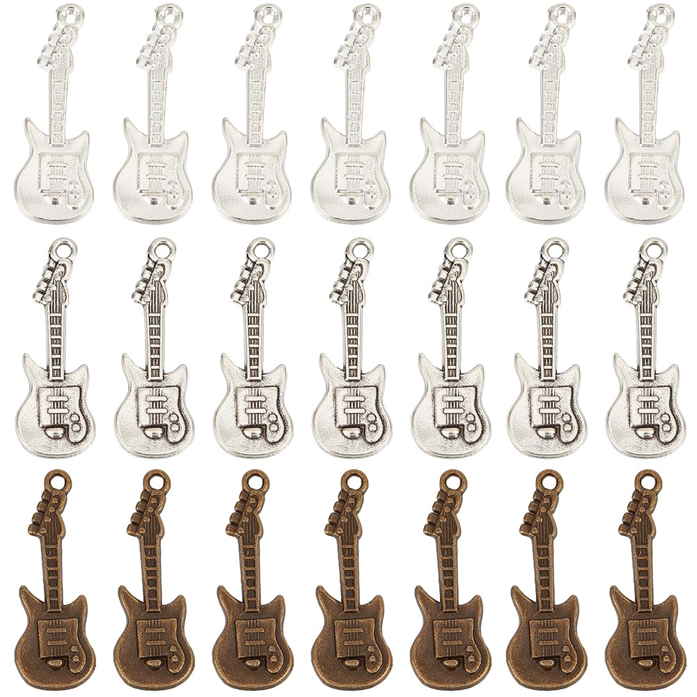Breloques de guitare en vrac pour fabrication de bijoux et breloque instrument de musique