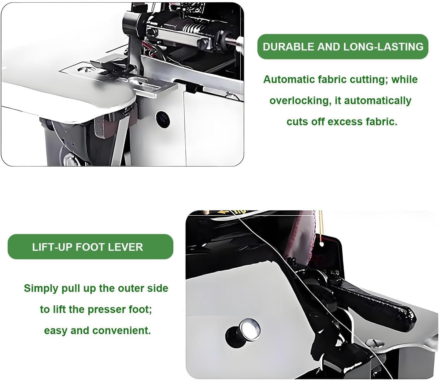 Macchina da Cucire con Telaio in Metallo e Kit di Accessori - Macchina da Cucire con Telaio in Metallo, Strumento Professionale per overlock, per Tessuti a Maglia, Jeans