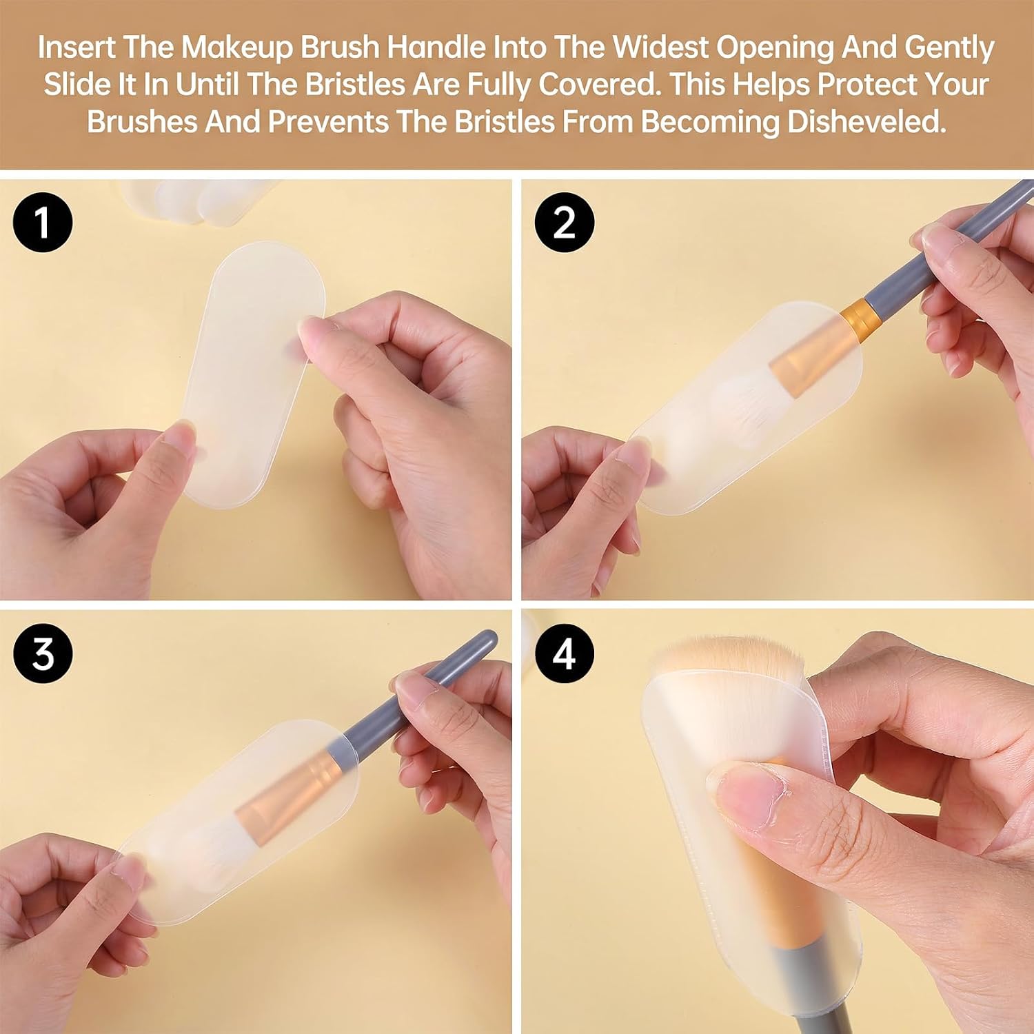 45 Pc Makeup Brush Cover, 9 Sizes Silicone Makeup Brush Dust Cover
