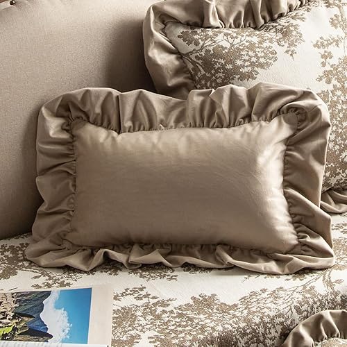 Miniatura 1 de vctops Funda de sofá con volantes de campo francés con estampado botánico de plantas, funda antideslizante para sofá, protector de muebles de