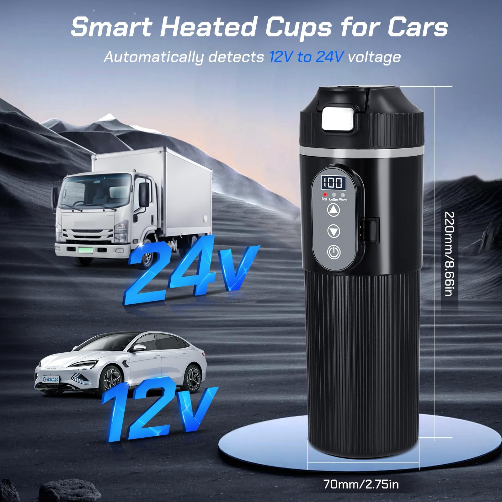 Bouilloire électrique universelle pour voiture 12V/24V chauffe-eau portable