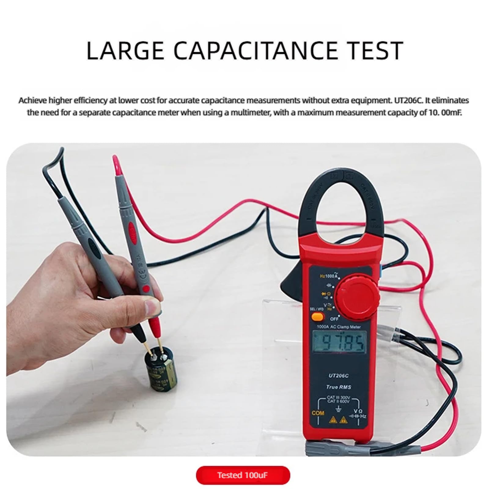 Miernik cęgowy multimetr cyfrowy 0-600 V 1000 A napięcia rezystancja prądu 6000 zliczeń prąd amperomierz tester napięcia tester