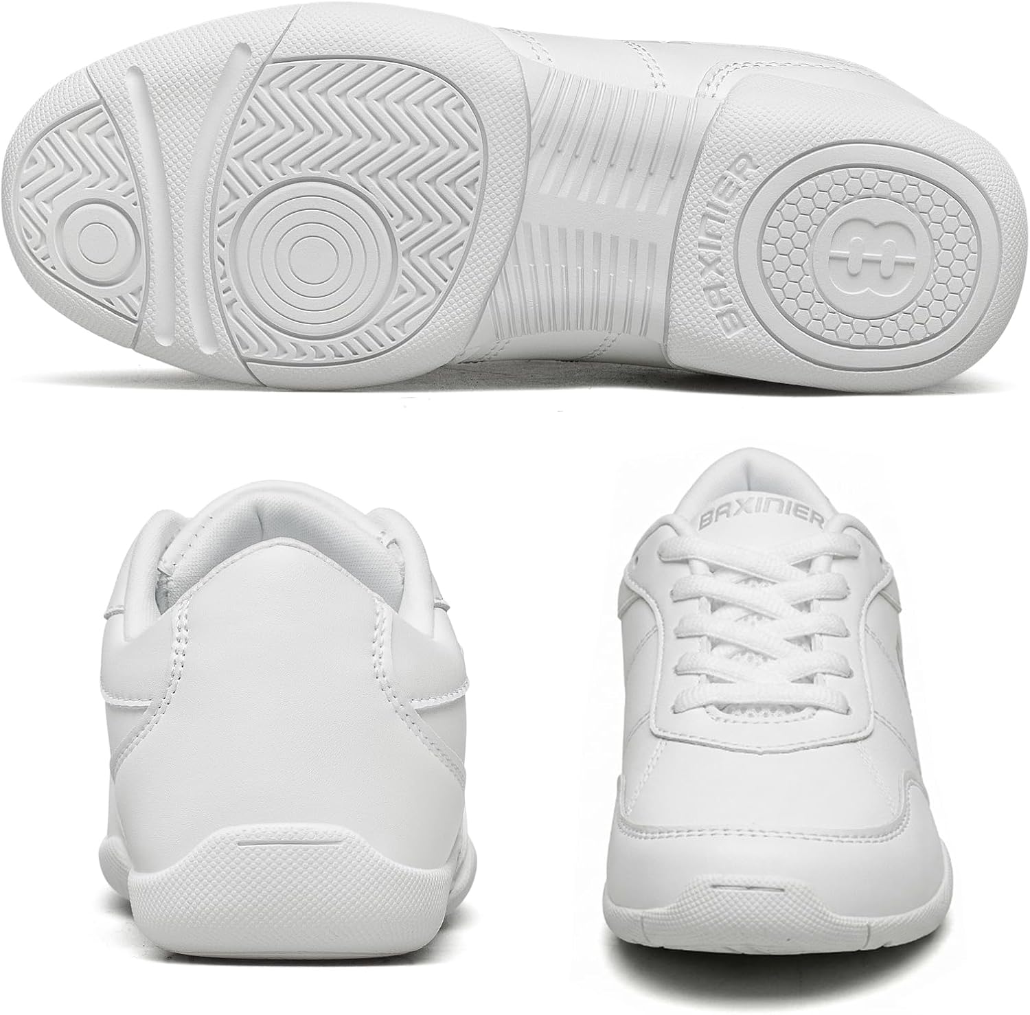 Girls White Cheerleading Shoes Lightweight Youth Cheer Competition Sneakers Kids Training Tennis Shoes