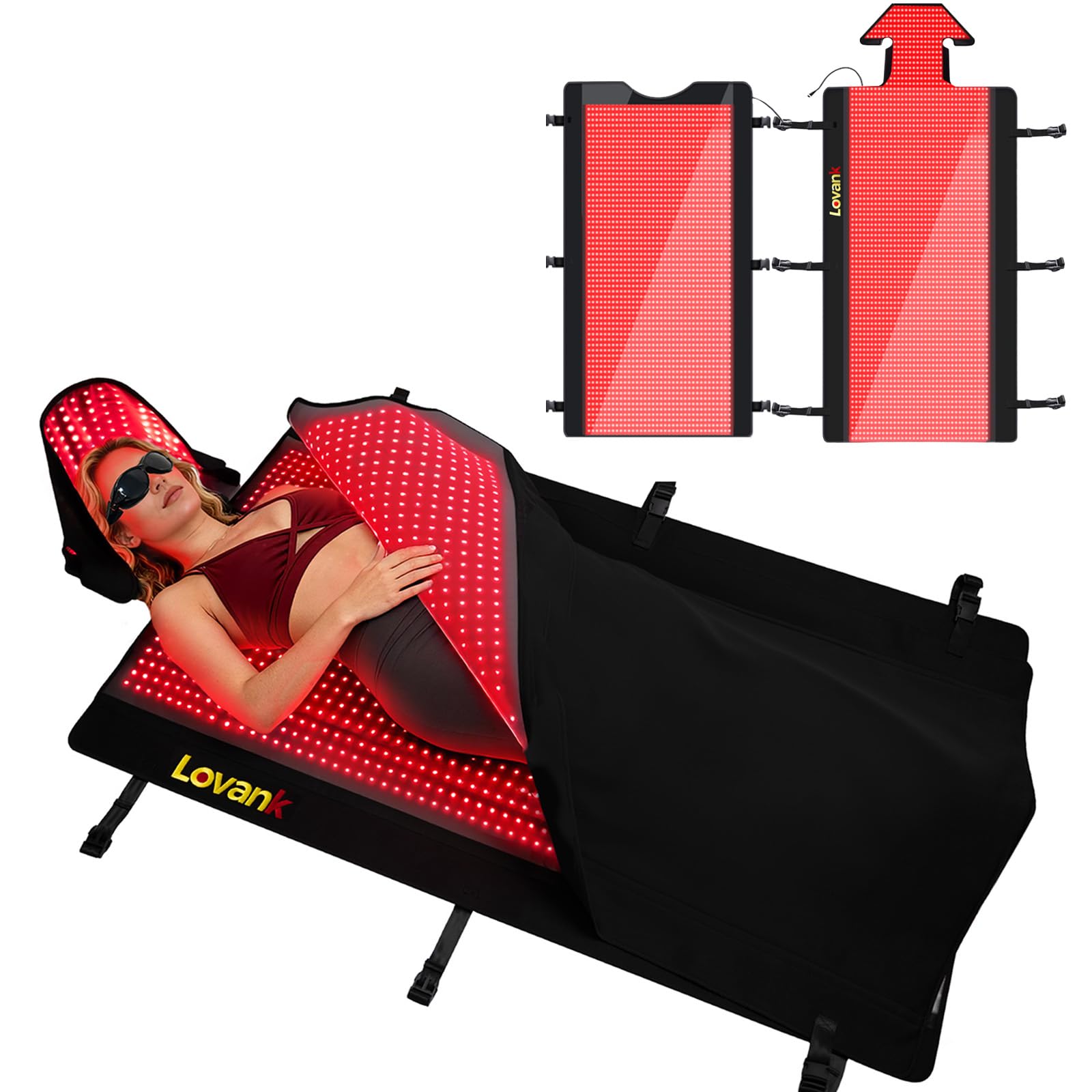 Photo 1 of Lovank Red Light Therapy Mat for Full Body — 81"x33" Infrared Red Light Mat with 2,710 (660nm & 850nm) LEDs for Home Use