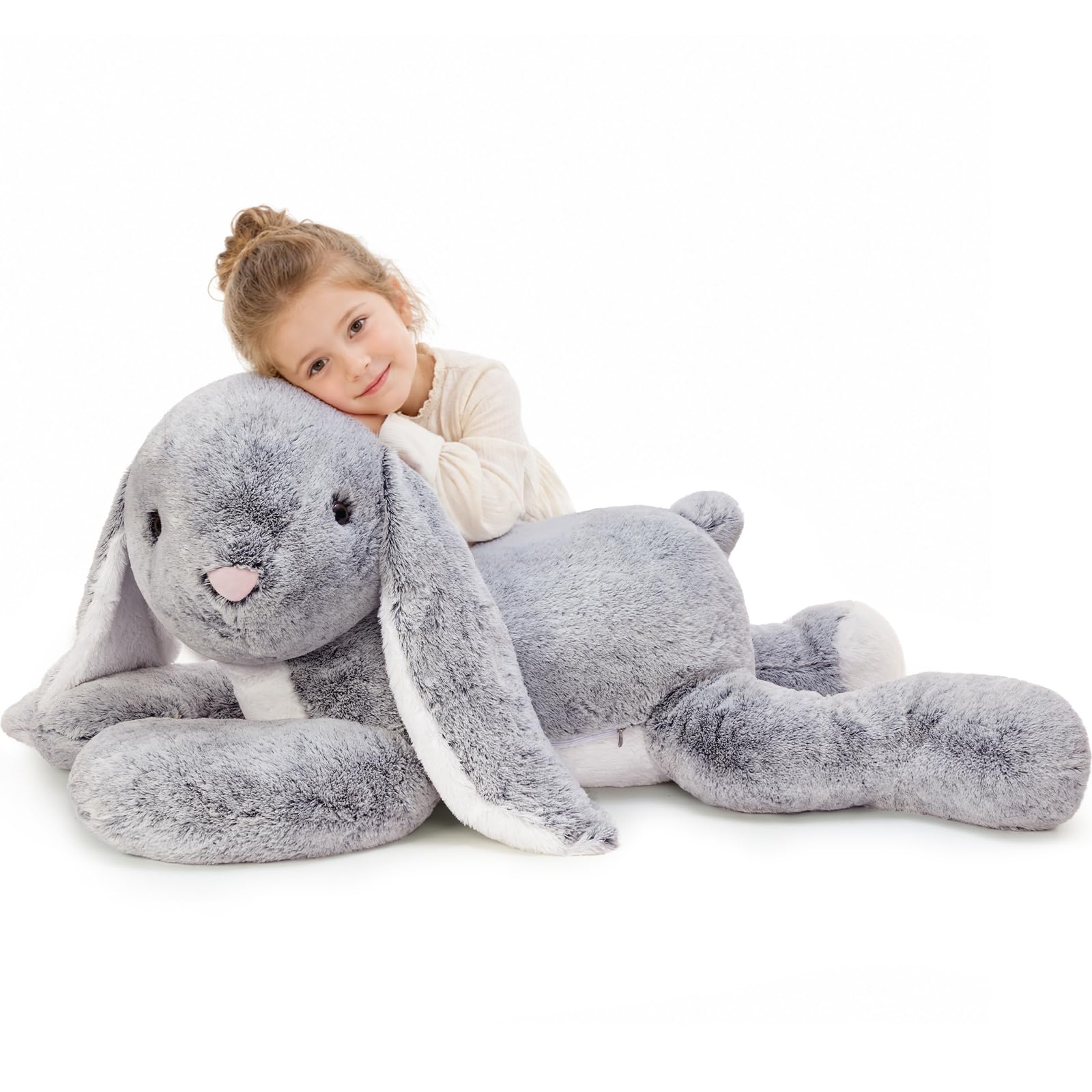 47 Inch Giant Bunny Stuffed Animal, Large Rabbit Plush Toy